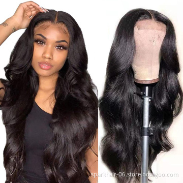 SPARK 180% Density Lace Front Human Hair Wigs For Women Pre Plucked With Baby Hair Black Body Wave Brazilian Lace Wig